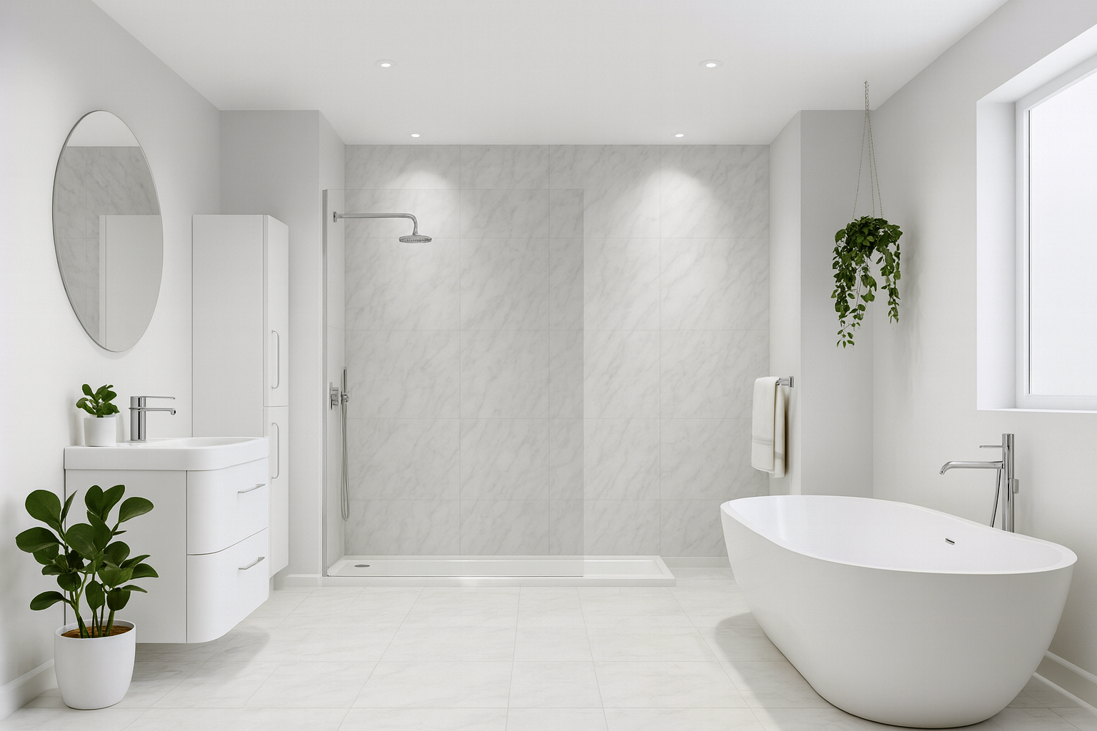 white modern bathroom