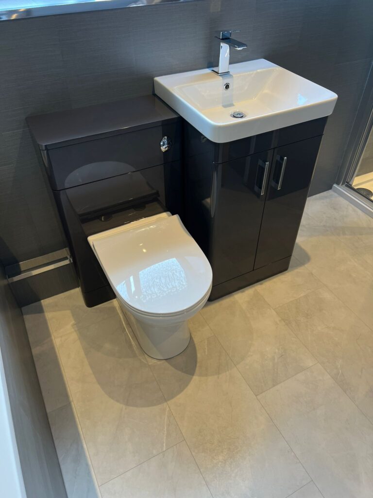 Gloss Black Vanity Unit and WC