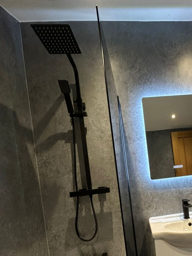 Matt Black Waterfall Shower